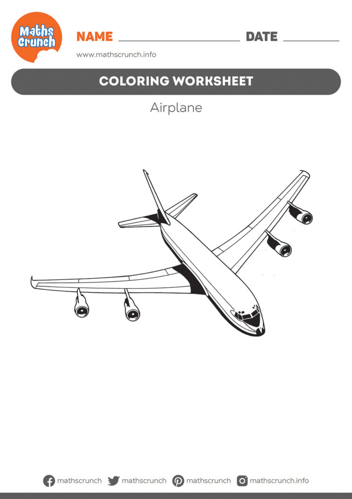 Airplane Coloring Page - Free Printable PDF for Kids