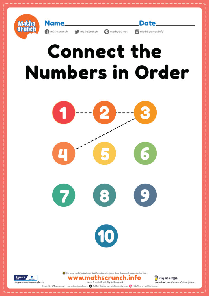 Join the Numbers Worksheet - Free Printable PDF for Kids