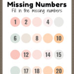Missing Numbers Worksheet
