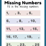 Missing Numbers for Kindergarten worksheet