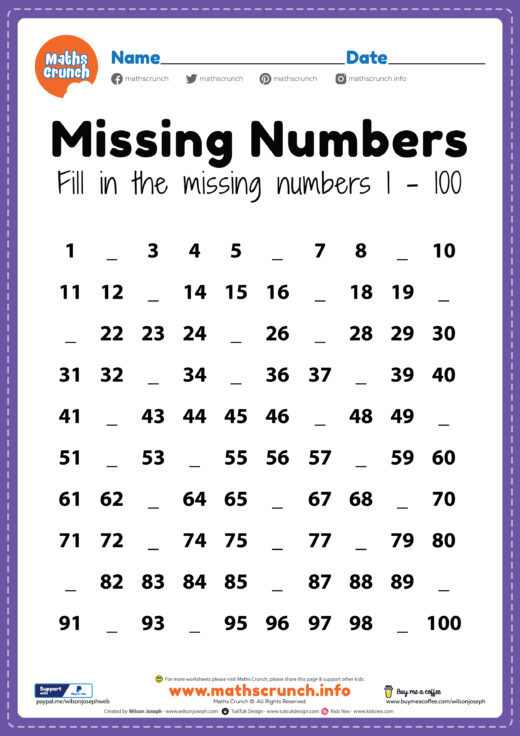 Number worksheets