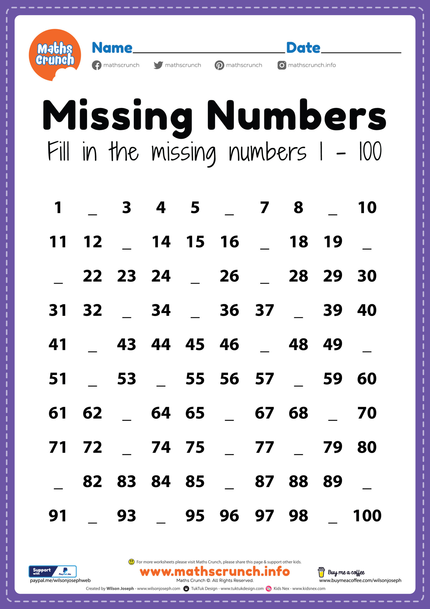 Free Printable Sheets For Math