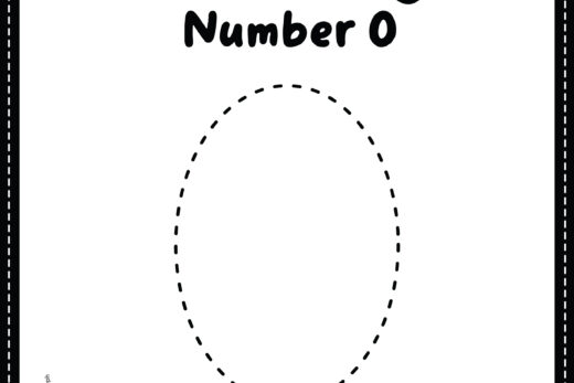 Tracing Number 0 Worksheet