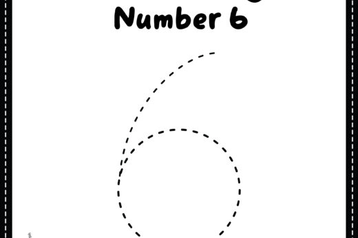 Tracing Number 6 Worksheet