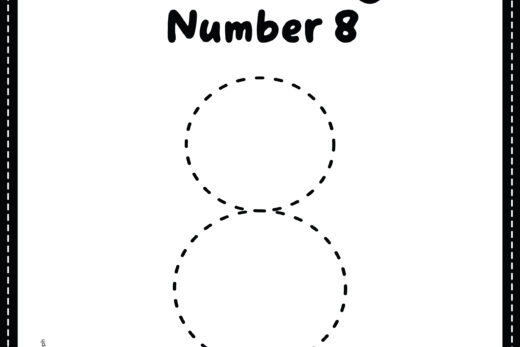 Tracing Number 8 Worksheet