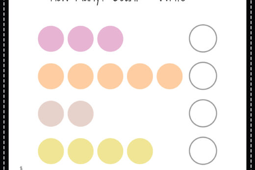 Math Worksheet, Counting Colors