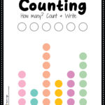 Number counting worksheet, math printable sheet for preschool, kindergarten and Montessori kids activity to learn basic mathematics count and write skills in a printable PDF file.