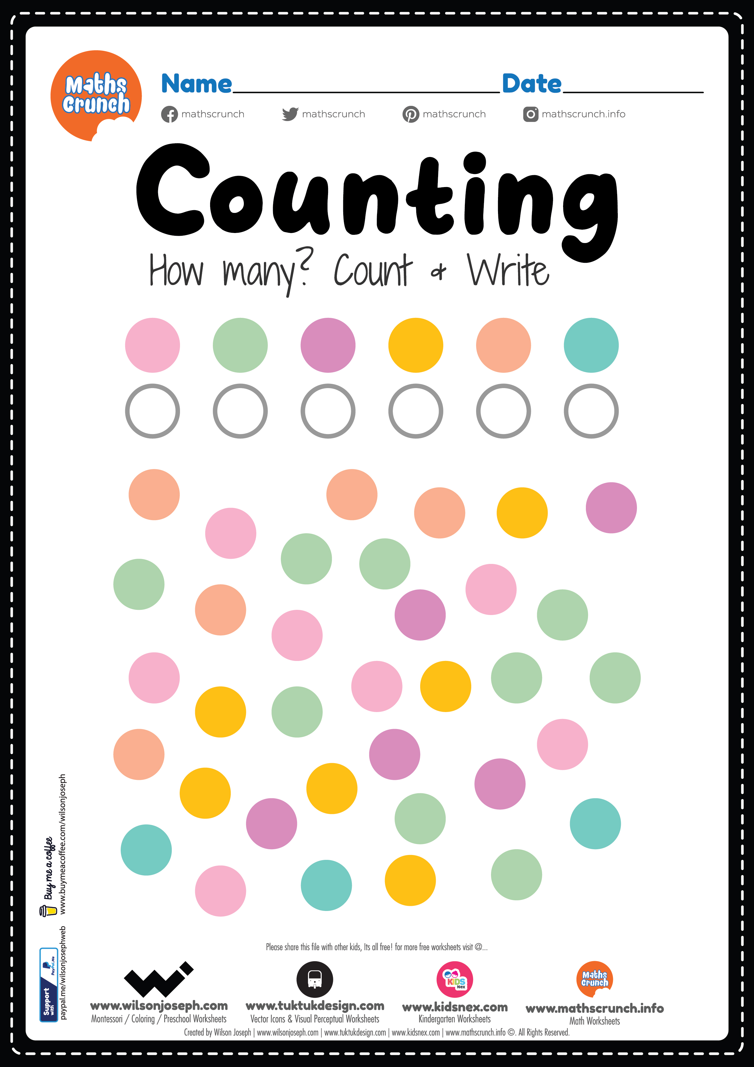 Kindergarten Math Counting Worksheet