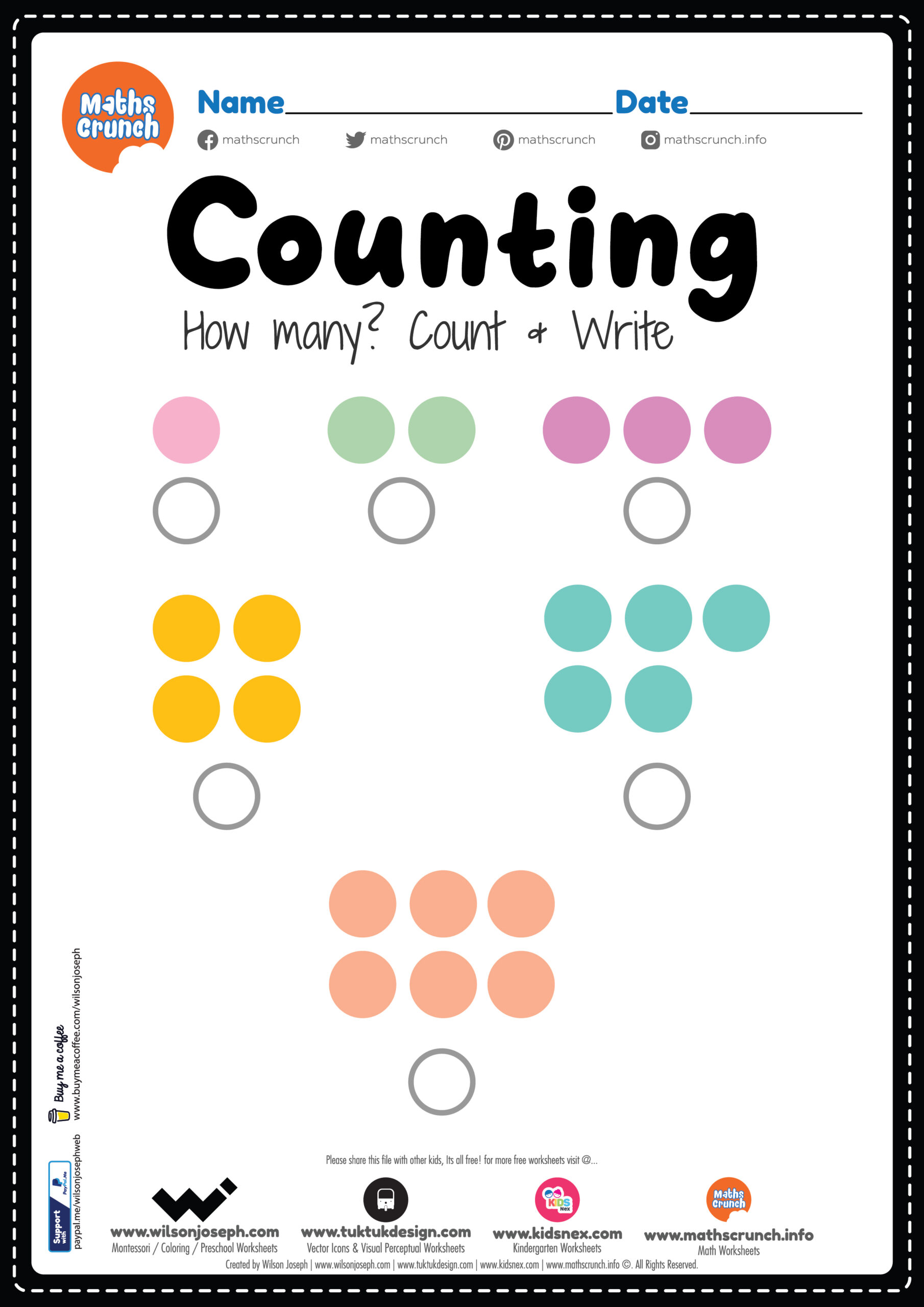 Preschool Math Counting Worksheet