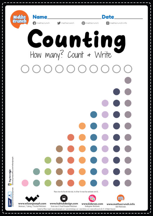 Counting Worksheet for Kindergarten