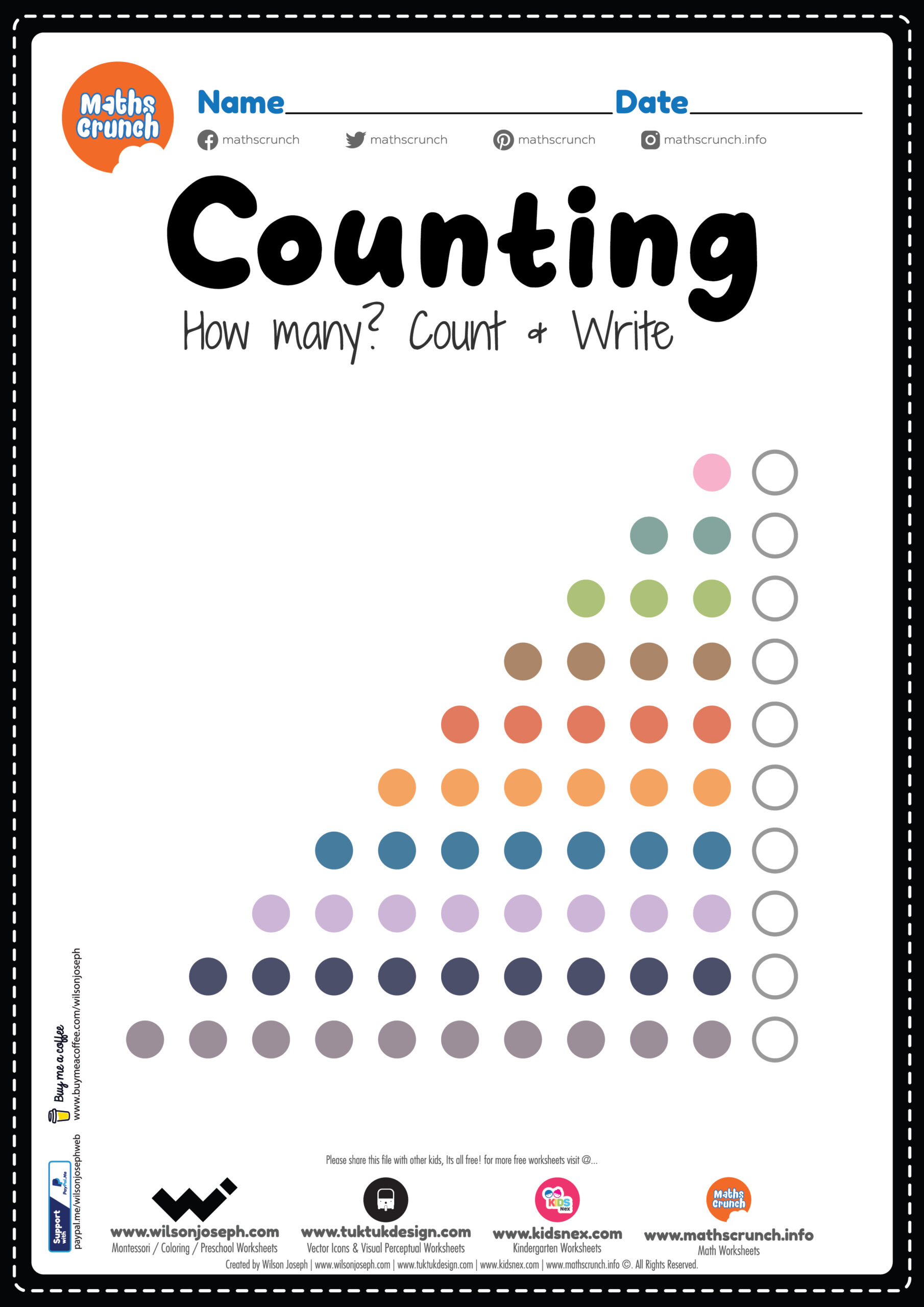 Counting Worksheet for Preschool