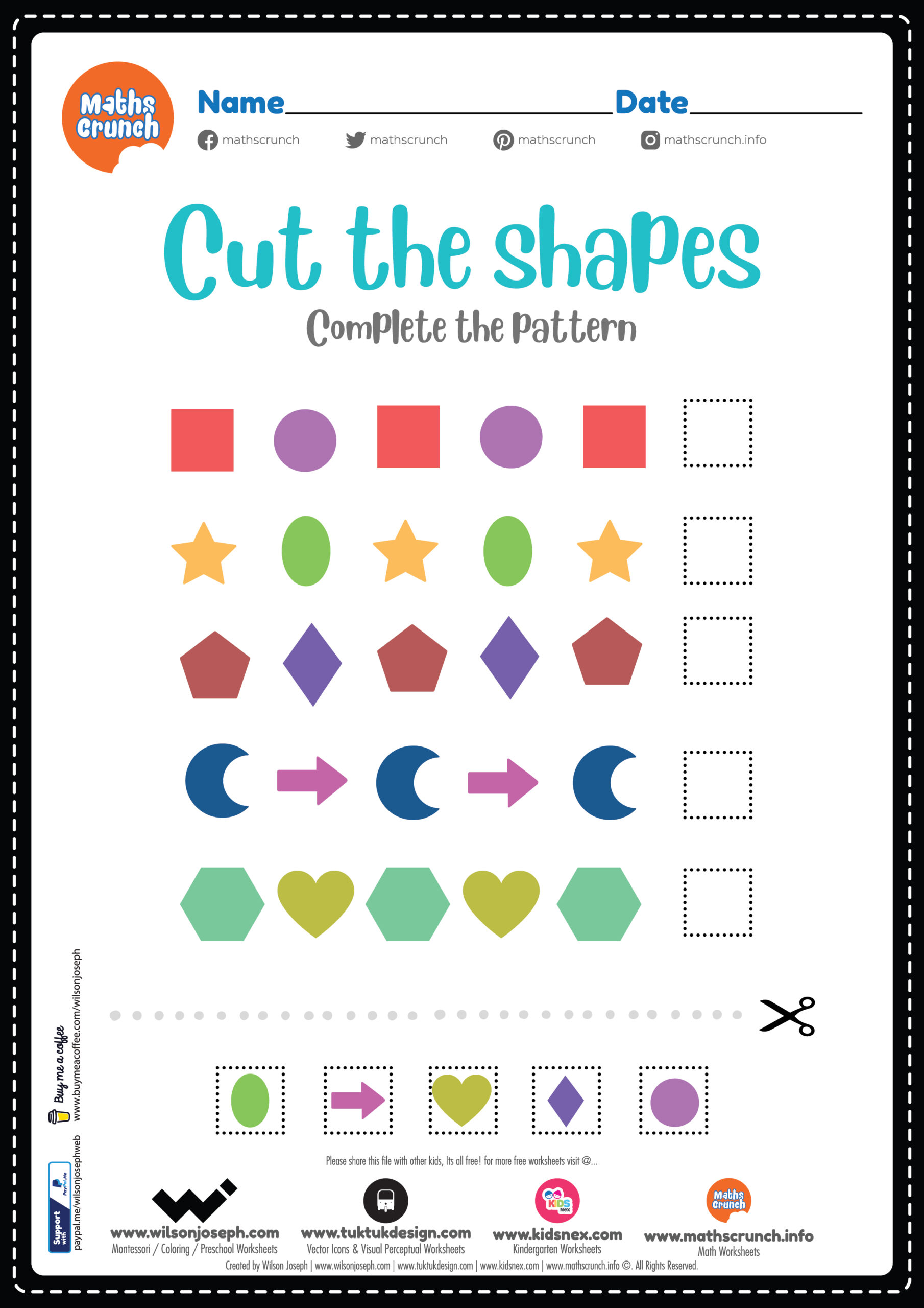 Cut the Shapes Worksheet