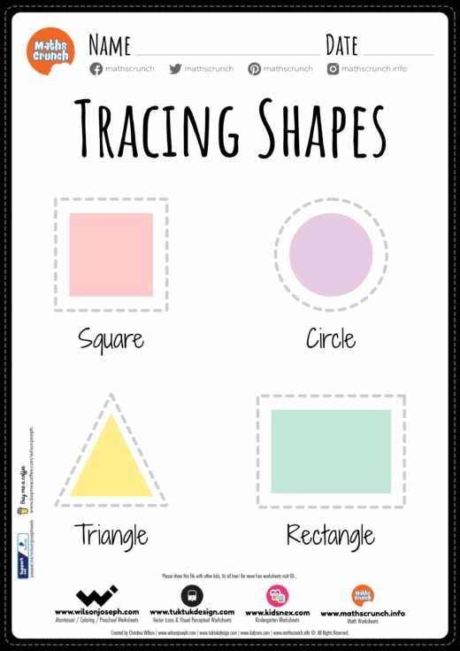 Tracing Shapes Worksheet,